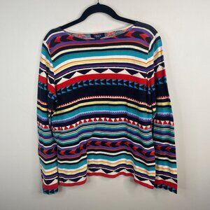 Ralph Lauren Chaps Aztec Sweater Womens XLarge Southwest Heritage Casual Tunic